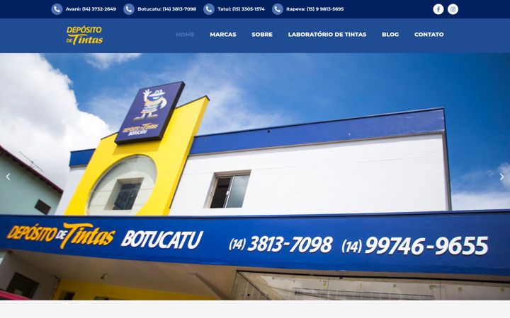 Screenshot stránky depositodetintas.com.br