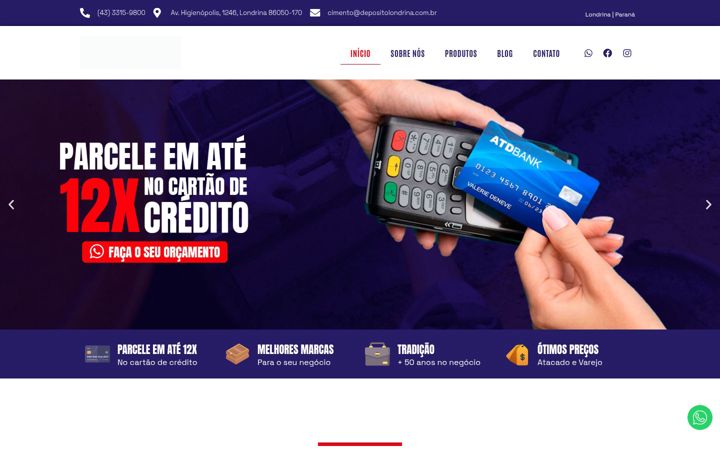 Ekraanipilt saidist depositolondrina.com.br