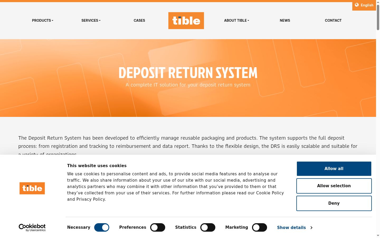 Skärmbild av samtyckesbannern som visades före någon interaktion