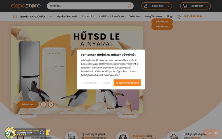 Screenshot von depostore.hu