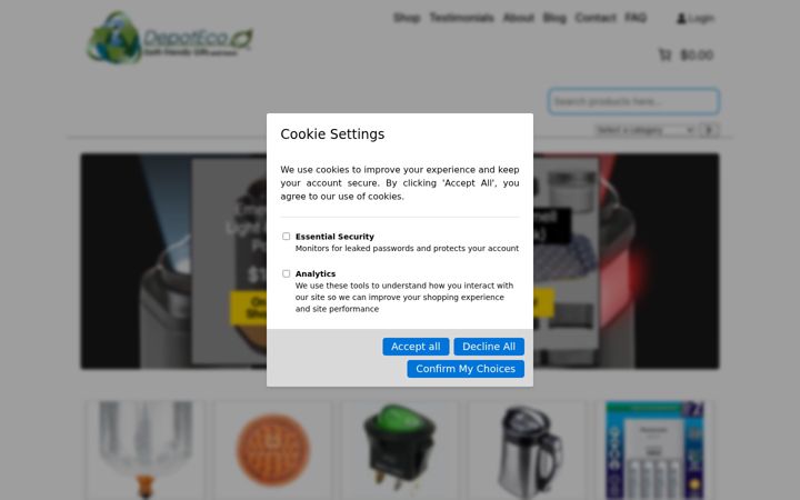 Screenshot of depoteco.com