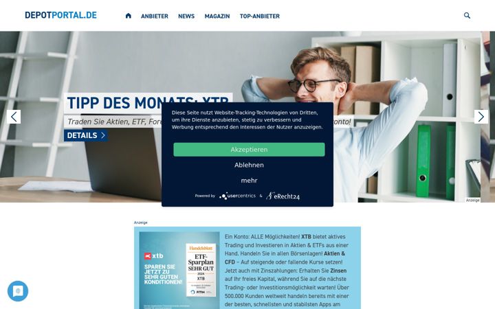 Screenshot of depotportal.de