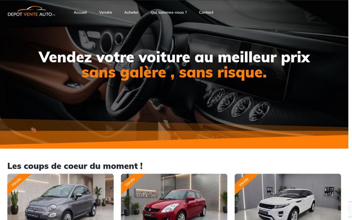 Ekraanipilt saidist depotventeauto.fr