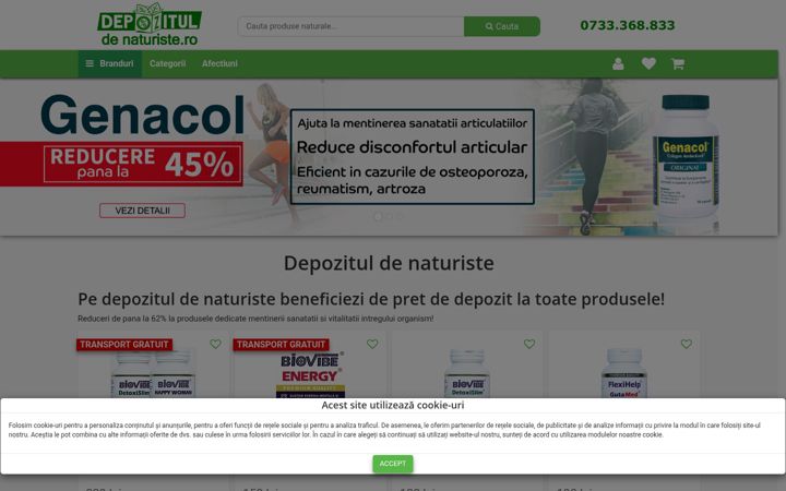 Screenshot of depozituldenaturiste.ro