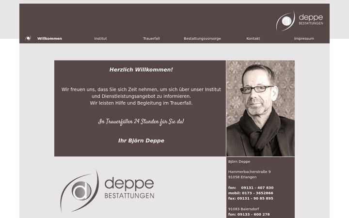 Screenshot of deppe-bestattung.de