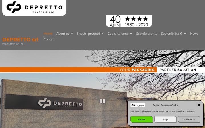 Screenshot of deprettoscatolificio.it