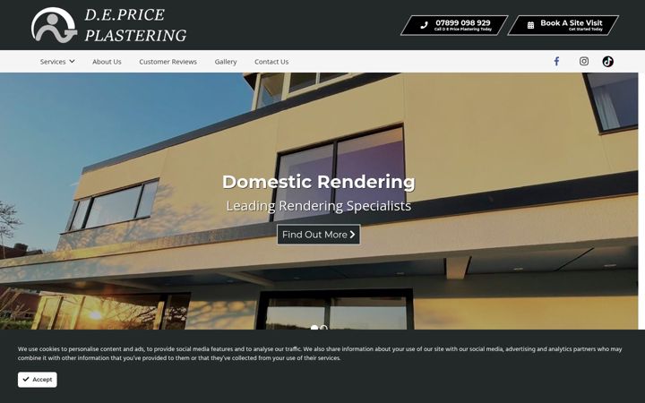 Skjermbilde av depriceplastering.com