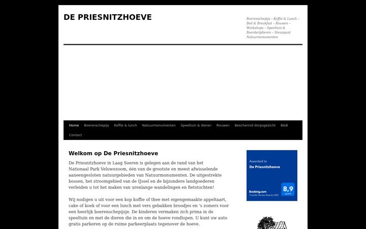 Snímek obrazovky depriesnitzhoeve.nl