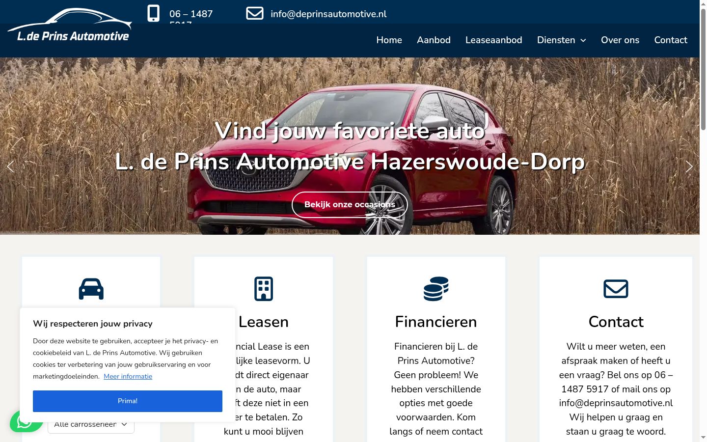 Screenshot del banner di consenso mostrato prima di qualsiasi interazione