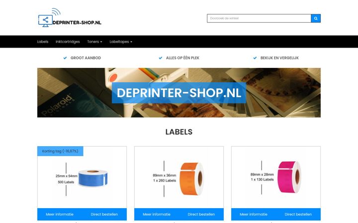 Screenshot of deprinter-shop.nl