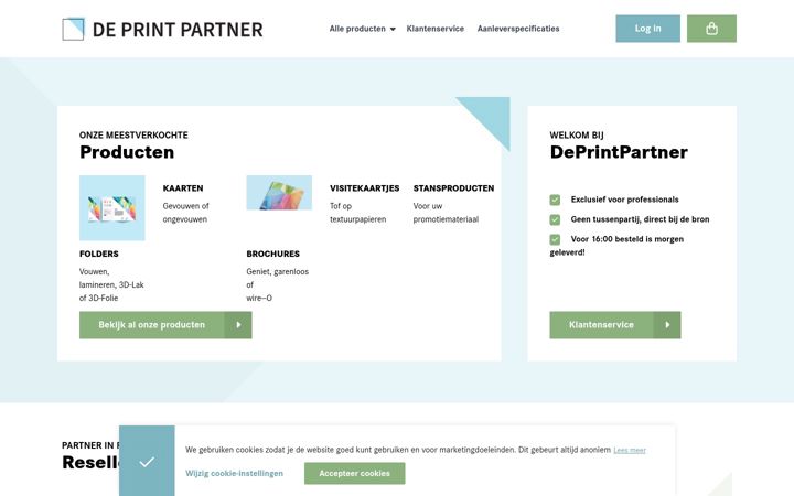Screenshot of deprintpartner.nl