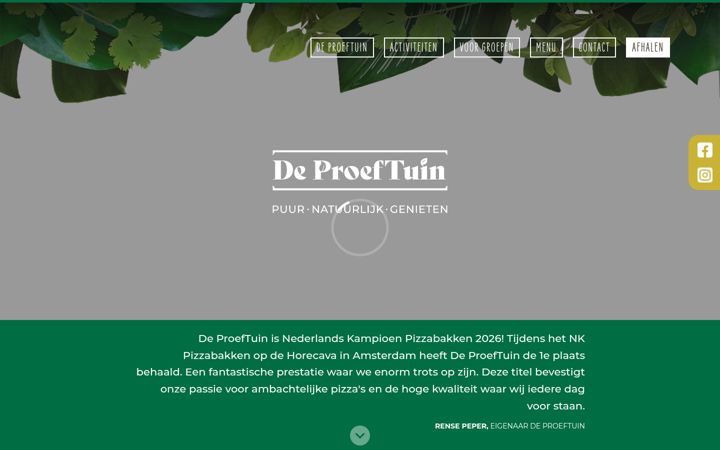Captura de pantalla de deproeftuinhoenderloo.nl