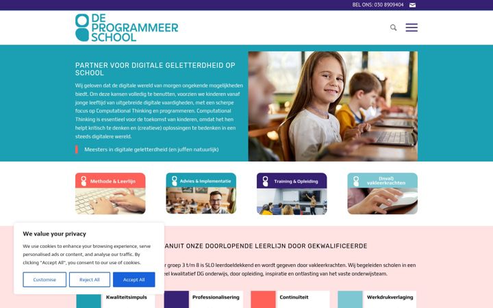 Captura de pantalla de deprogrammeerschool.nl
