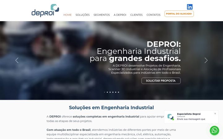 Ekraanipilt saidist deproi.com.br
