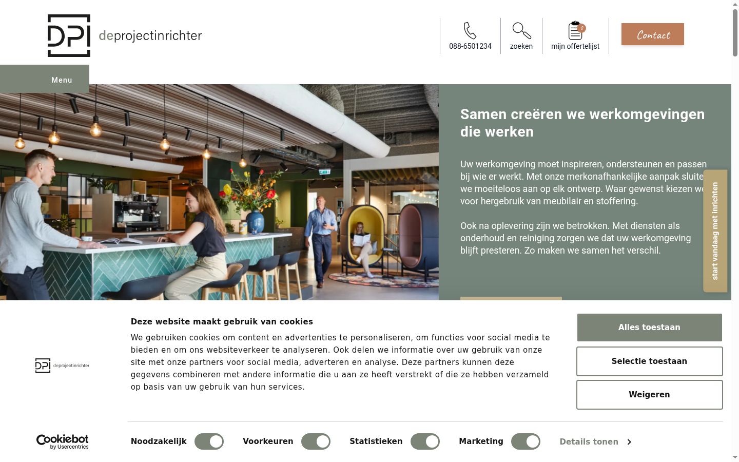 Screenshot des Einwilligungsbanners vor jeglicher Interaktion