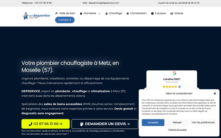Screenshot of depservice.fr