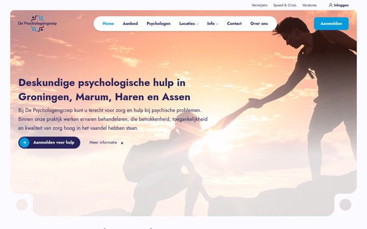 Captura de pantalla de depsychologengroep.nl