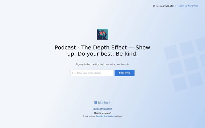 Screenshot of deptheffectpodcast.com