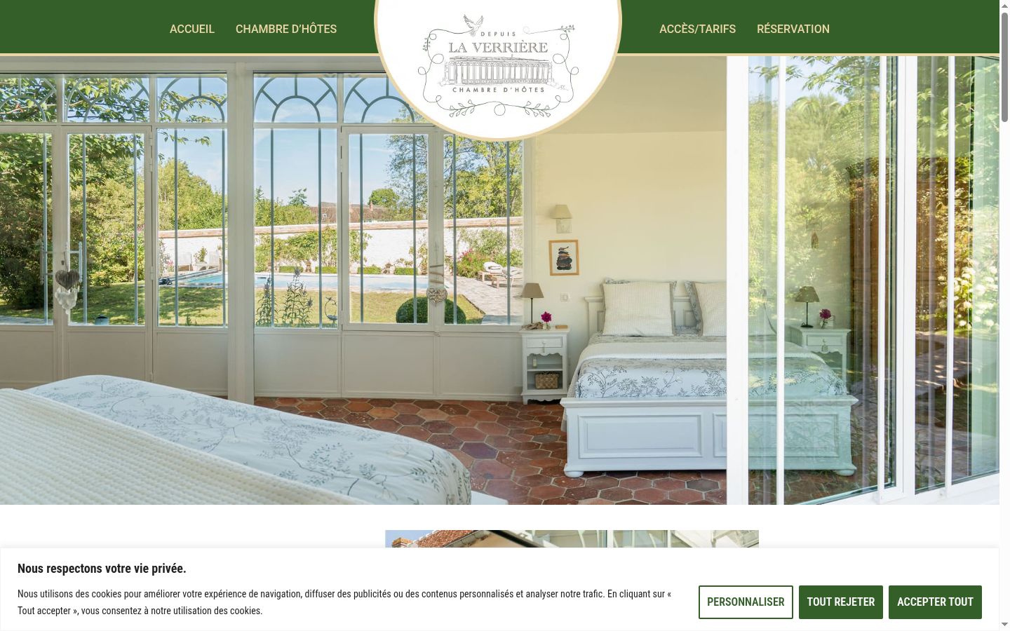 Skærmbillede af samtykkebanneret, som det blev vist før nogen interaktion