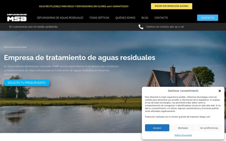 Screenshot of depuradorasmsb.com