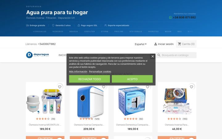 Screenshot of depuragua.com