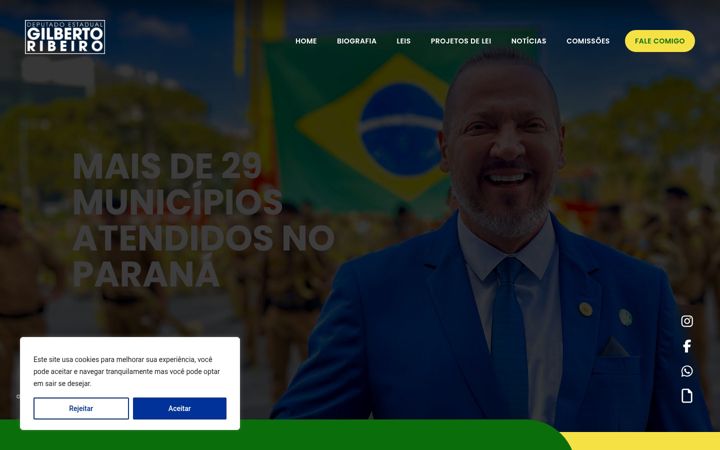 Ekraanipilt saidist deputadogilbertoribeiro.com.br