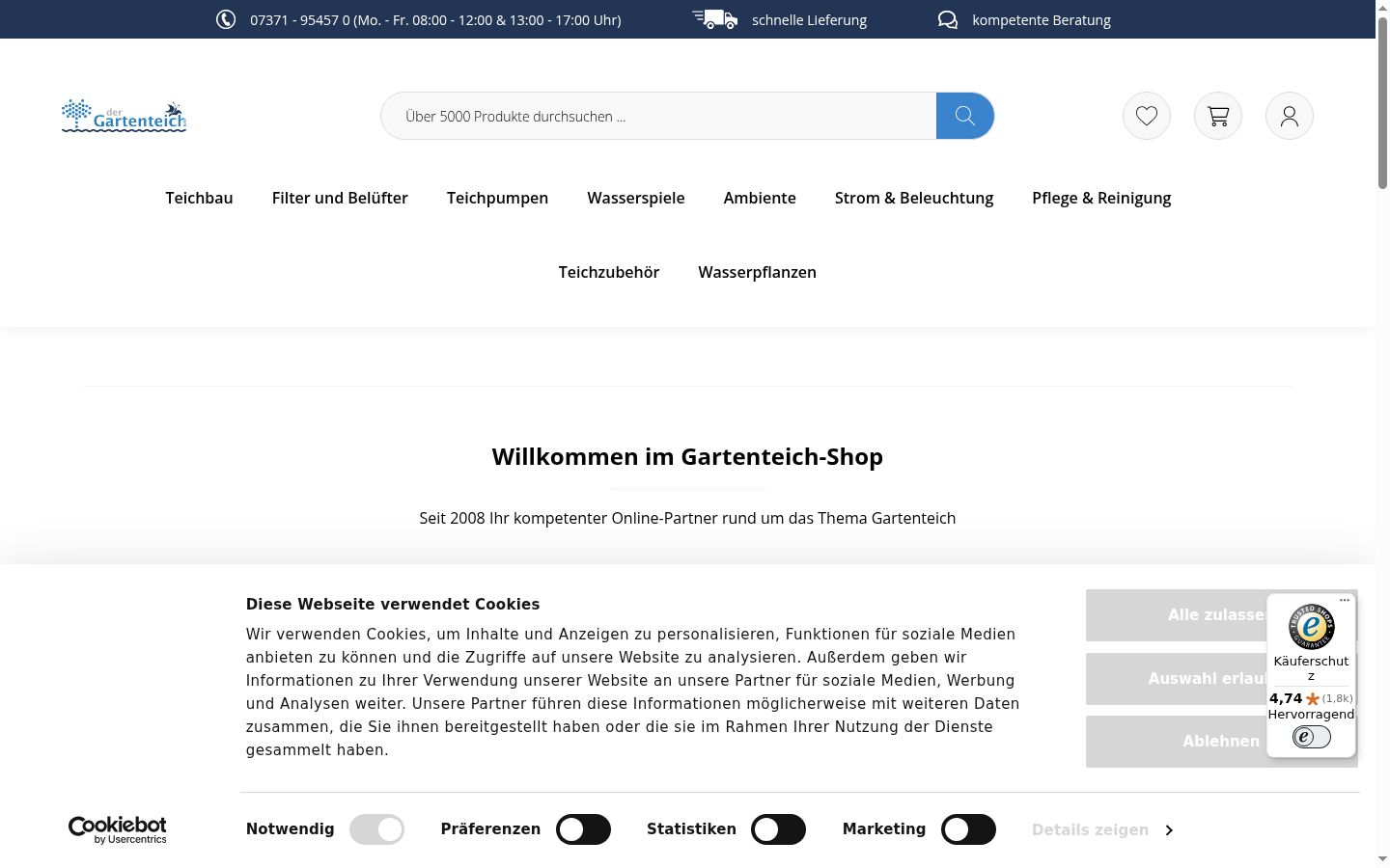 Screenshot van de toestemmingsbanner zoals getoond vóór enige interactie