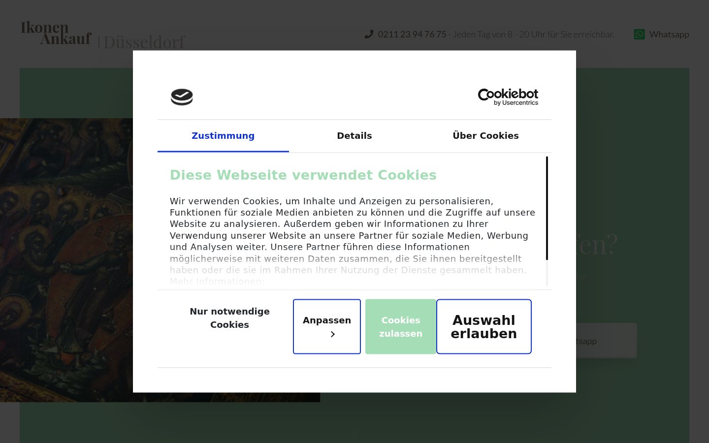 Screenshot of the consent banner shown before any interaction