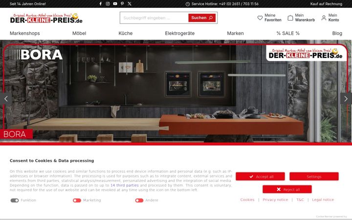 Kuvakaappaus sivustosta der-kleine-preis.de
