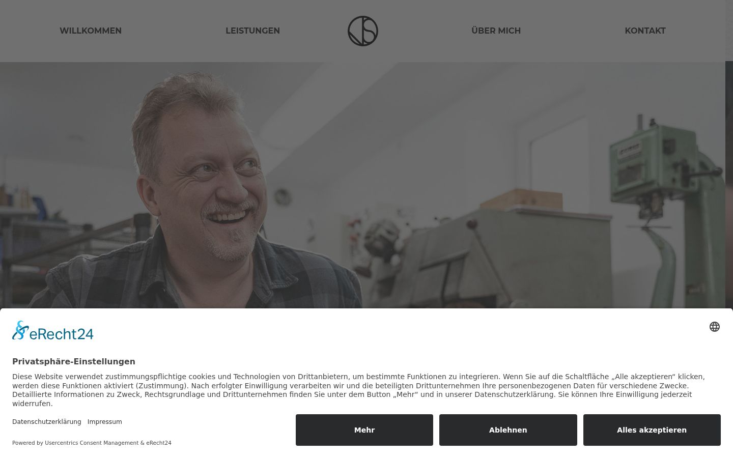 Screenshot des Einwilligungsbanners vor jeglicher Interaktion