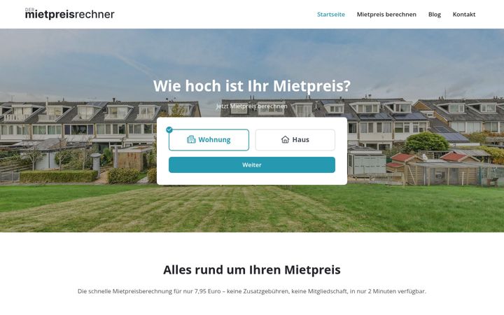 Zrzut ekranu der-mietpreisrechner.de