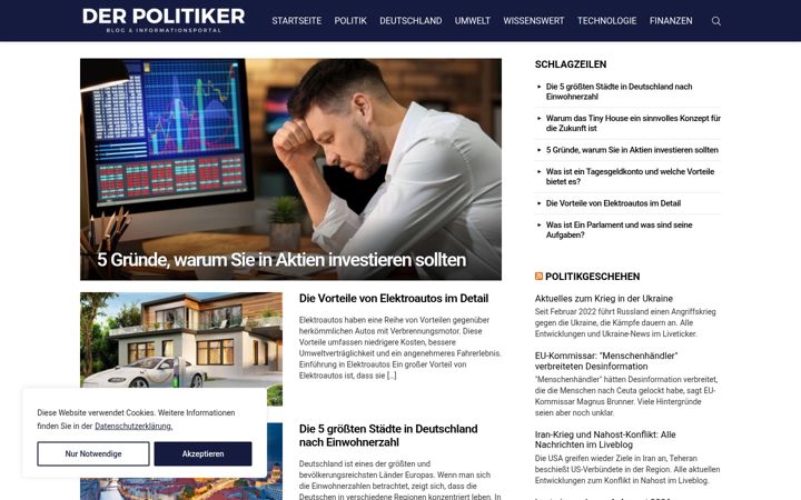 Ekrano kopija der-politiker.de