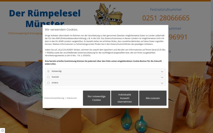 Screenshot of der-ruempelesel.de