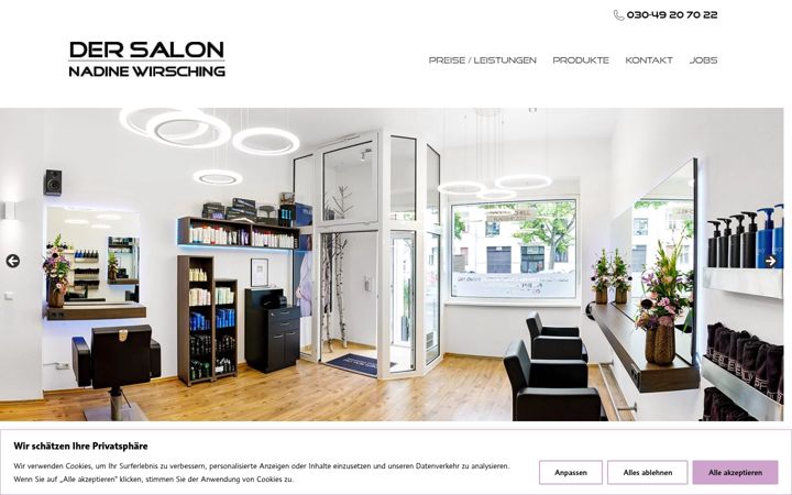 Screenshot von der-salon-nadine-wirsching.de