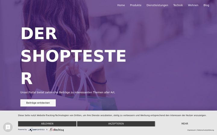 Skærmbillede af der-shoptester.de