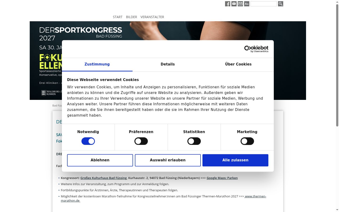 Screenshot of the consent banner shown before any interaction