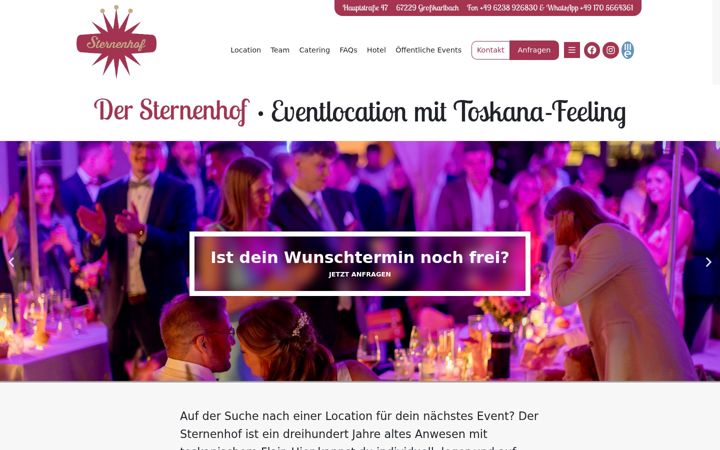 Skærmbillede af der-sternenhof.de