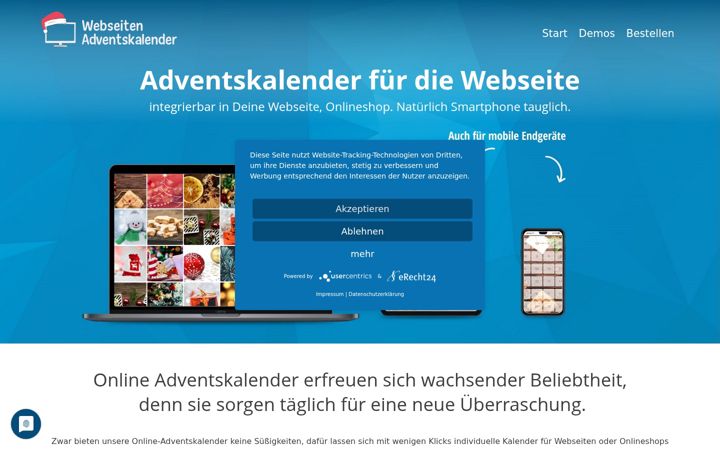 Snimka zaslona za der-weihnachtskalender.de