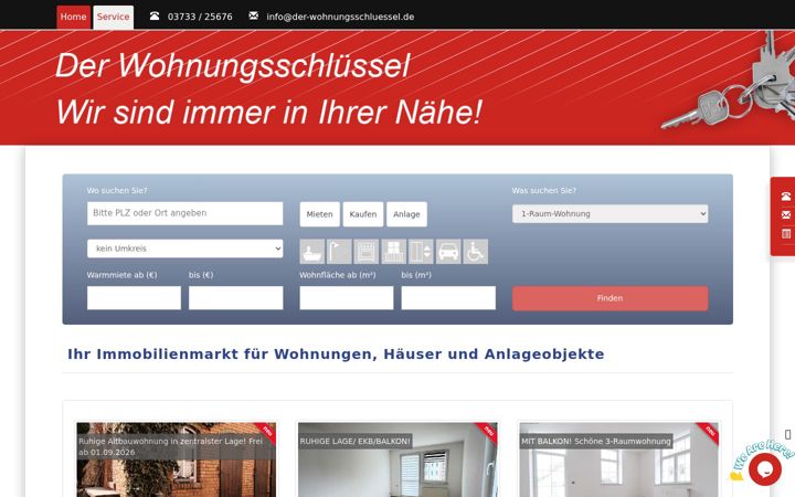 Snimka zaslona za der-wohnungsschluessel.de