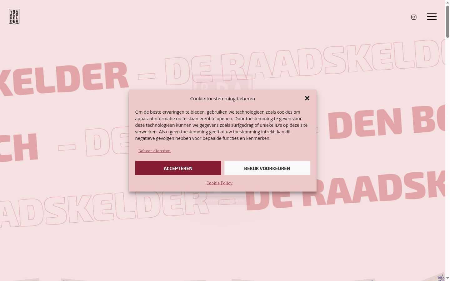 Skärmbild av samtyckesbannern som visades före någon interaktion