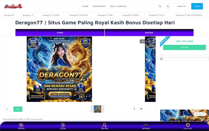 Screenshot of deragon77.com