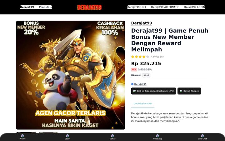 Screenshot of derajat99.com