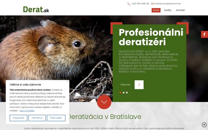 Screenshot of derat.sk