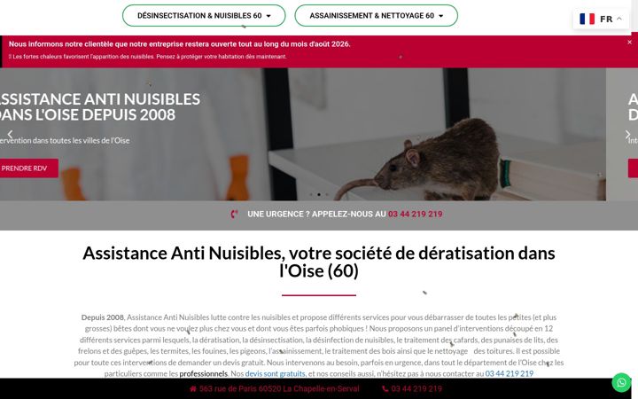 Screenshot di deratisation-60-oise.fr