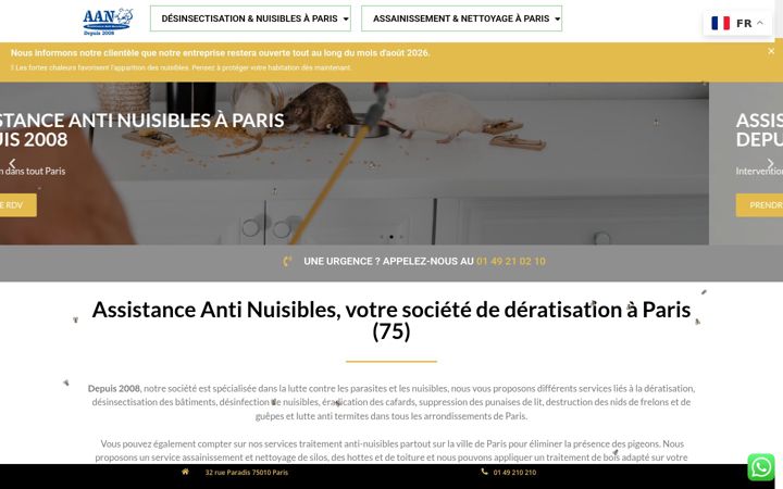 Screenshot di deratisation-75-paris.fr