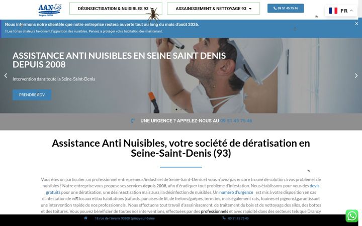 Screenshot di deratisation-93-seine-saint-denis.fr