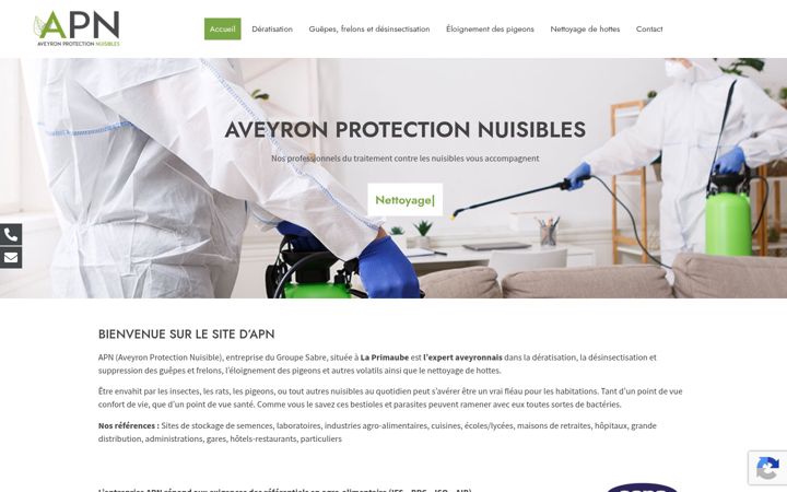 Screenshot of deratisation-aveyron.fr