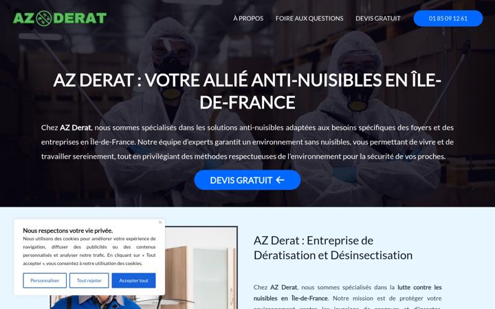 Screenshot of deratisationidf.com