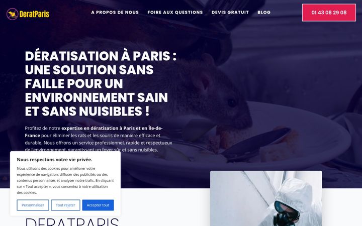 Screenshot of deratisationparis-75.com