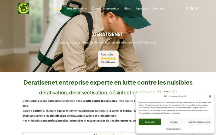 Screenshot of deratisenet-nuisibles.fr